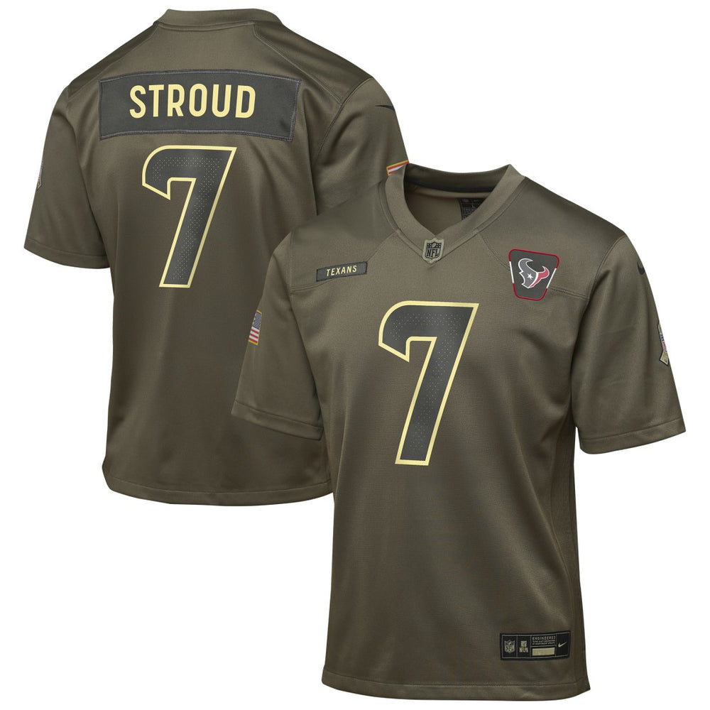C.J. Stroud Houston Texans Youth 2025 Salute to Service Game Jersey Olive | Nike for Sale