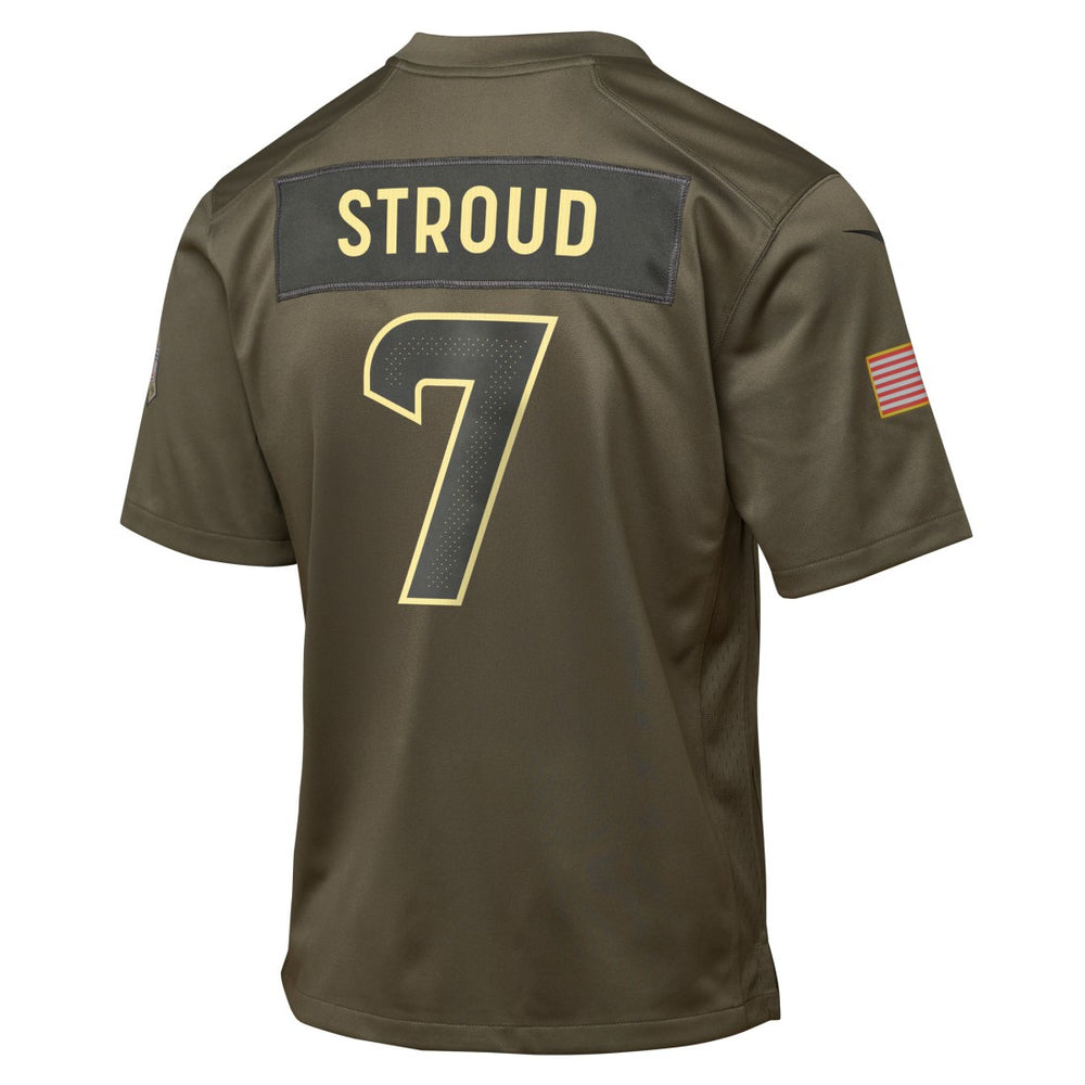 C.J. Stroud Houston Texans Youth 2025 Salute to Service Game Jersey Olive | Nike for Sale