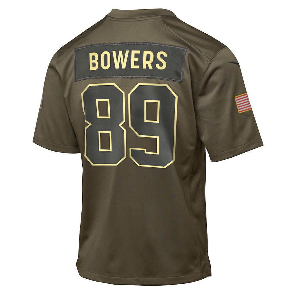 Brock Bowers Las Vegas Raiders Youth 2025 Salute to Service Game Jersey Olive | Nike for Sale