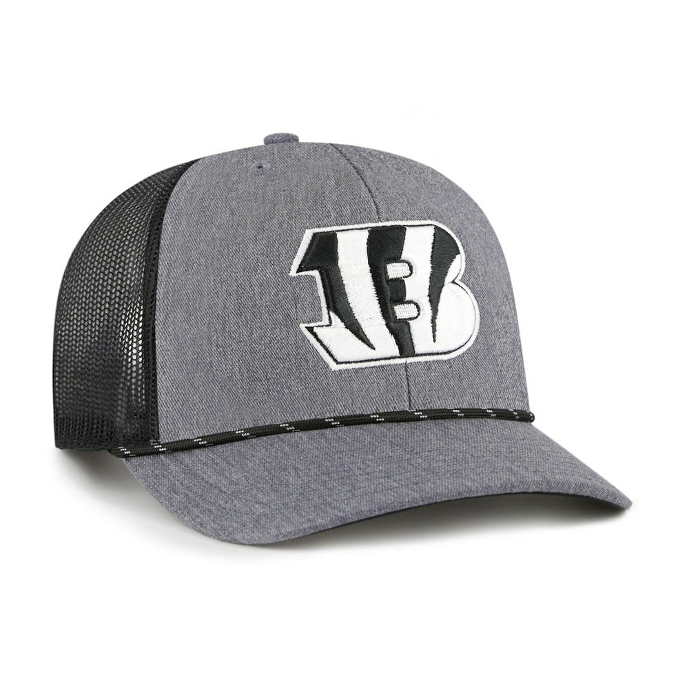 Cincinnati Bengals '47 Carbon Rope Trucker Adjustable Hat Heather Charcoal | 47 brand