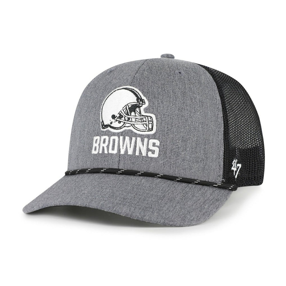 Cleveland Browns '47 Carbon Rope Trucker Adjustable Hat Heather Charcoal | 47 brand