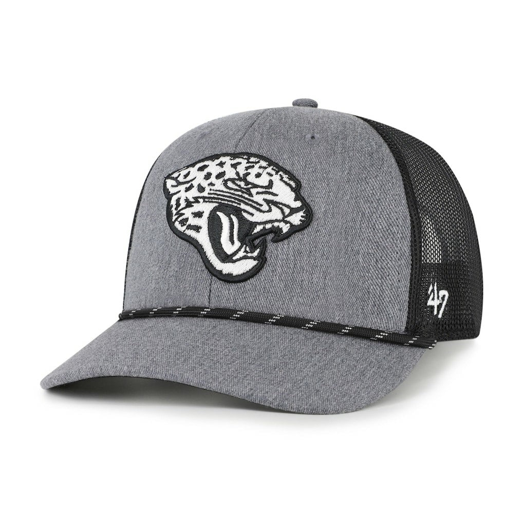 Jacksonville Jaguars '47 Carbon Rope Trucker Adjustable Hat Heather Charcoal | 47 brand