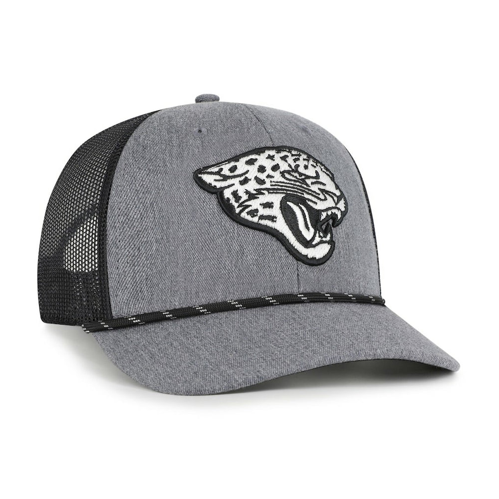 Jacksonville Jaguars '47 Carbon Rope Trucker Adjustable Hat Heather Charcoal | 47 brand