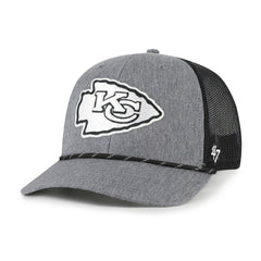Kansas City Chiefs '47 Carbon Rope Trucker Adjustable Hat Heather Charcoal | 47 brand