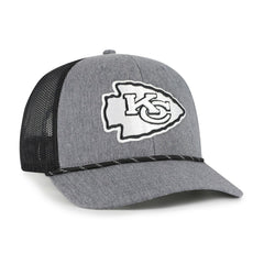 Kansas City Chiefs '47 Carbon Rope Trucker Adjustable Hat Heather Charcoal | 47 brand