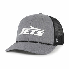New York Jets '47 Carbon Rope Trucker Adjustable Hat Heather Charcoal | 47 brand