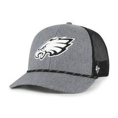 Philadelphia Eagles '47 Carbon Rope Trucker Adjustable Hat Heather Charcoal | 47 brand