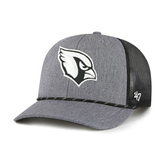 Arizona Cardinals '47 Carbon Rope Trucker Adjustable Hat Heather Charcoal | 47 brand