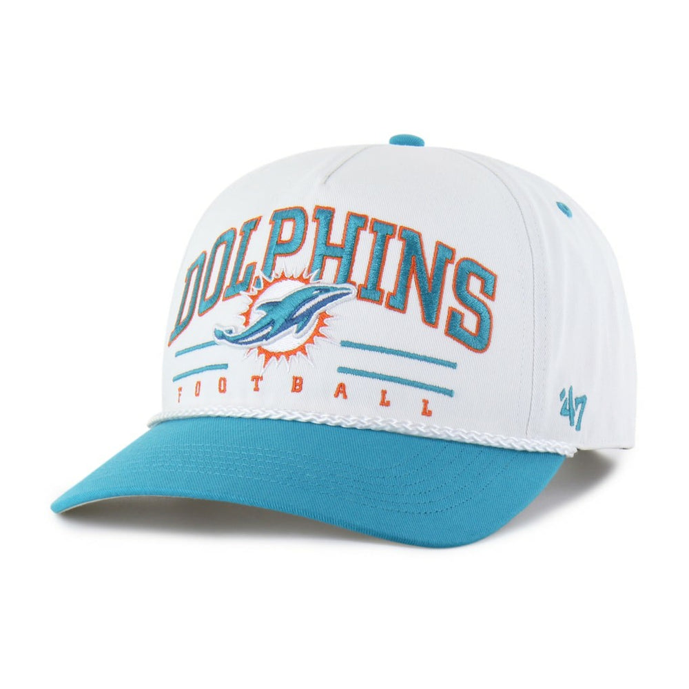 Miami Dolphins '47 Roscoe Two-Toned Hitch Adjustable Hat White/Aqua | 47 brand