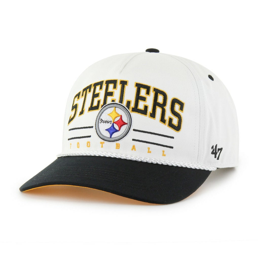 Pittsburgh Steelers '47 Roscoe Two-Toned Hitch Adjustable Hat White/Black | 47 brand