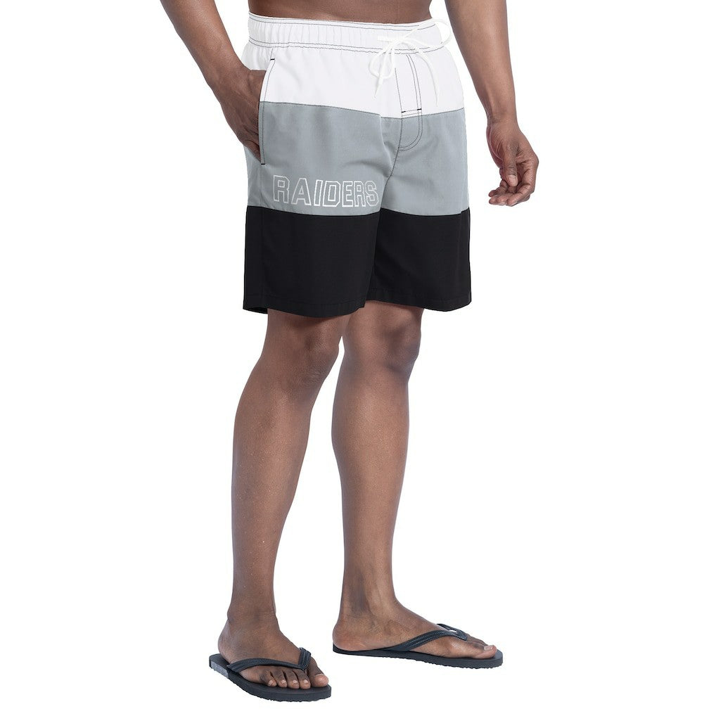 Las Vegas Raiders G-III Sports by Carl Banks Sunrise Volley Swim Shorts Black/Silver | NFL