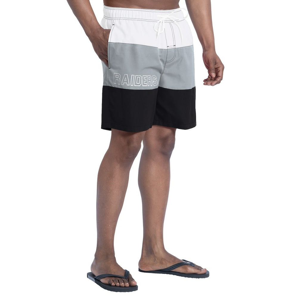 Las Vegas Raiders G-III Sports by Carl Banks Sunrise Volley Swim Shorts Black/Silver | NFL