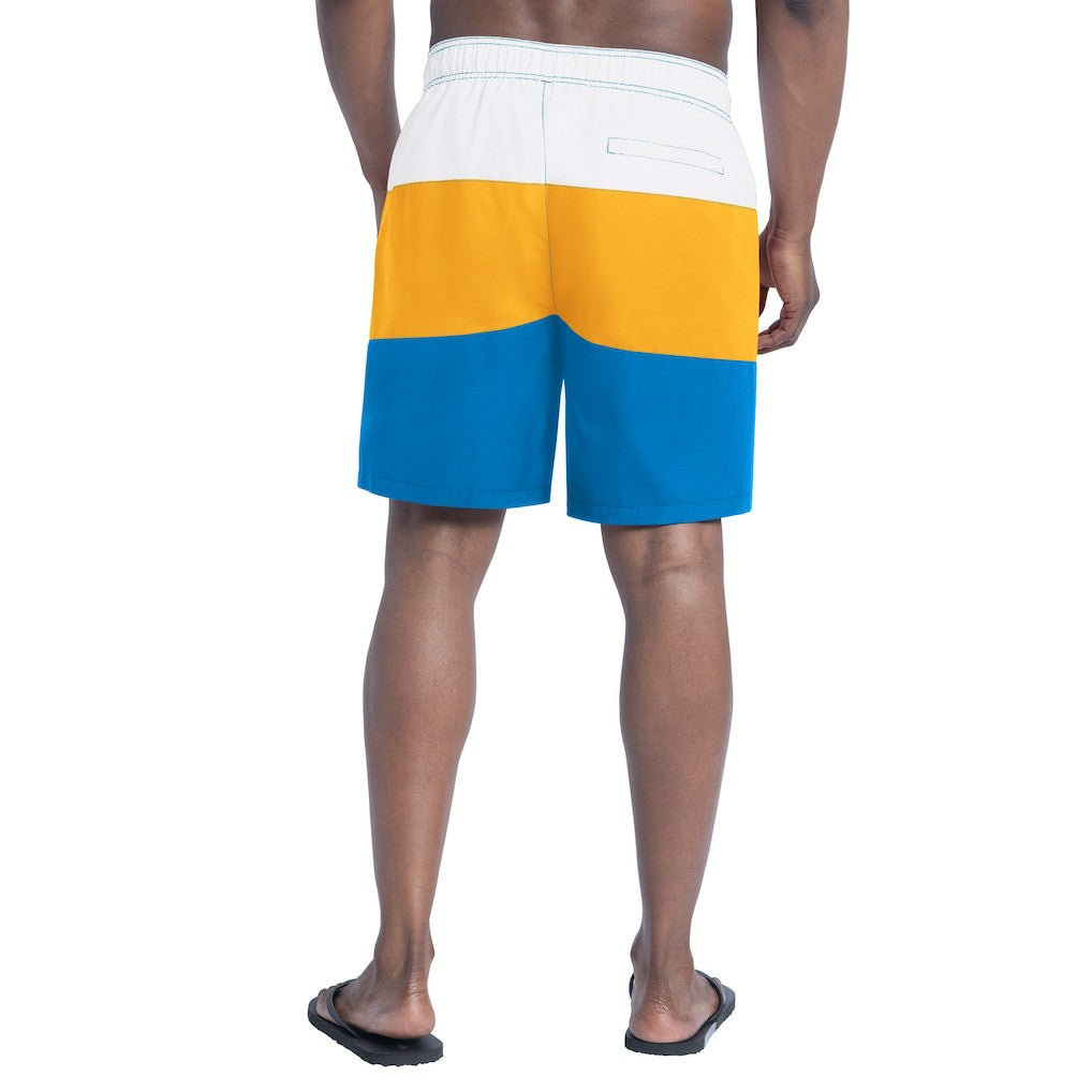 Los Angeles Chargers G-III Sports by Carl Banks Sunrise Volley Swim Shorts Powder Blue/Gold | NFL