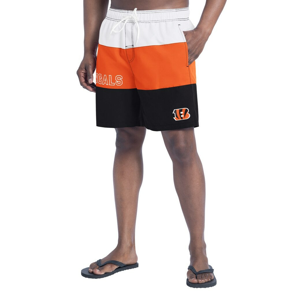 Cincinnati Bengals G-III Sports by Carl Banks Sunrise Volley Swim Shorts Black/Orange | NFL