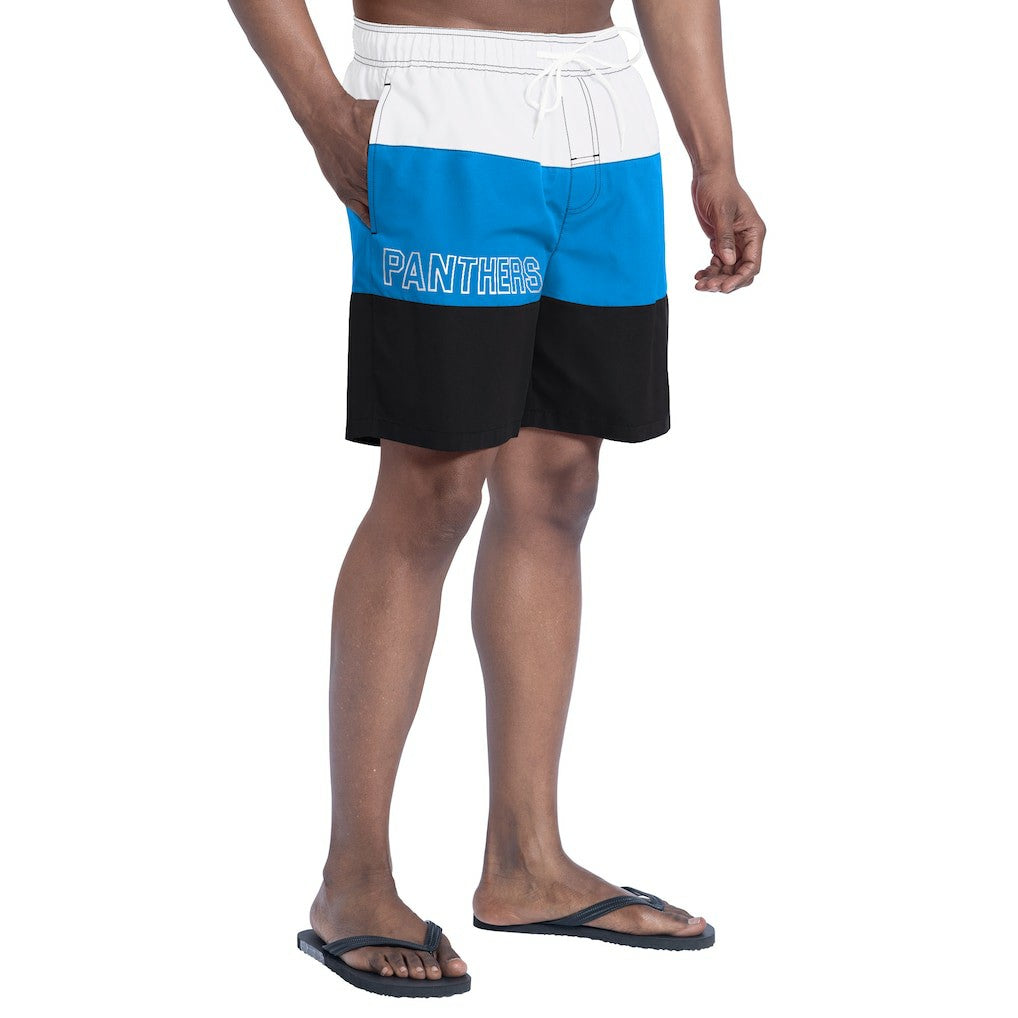 Carolina Panthers G-III Sports by Carl Banks Sunrise Volley Swim Shorts Black/Blue | NFL