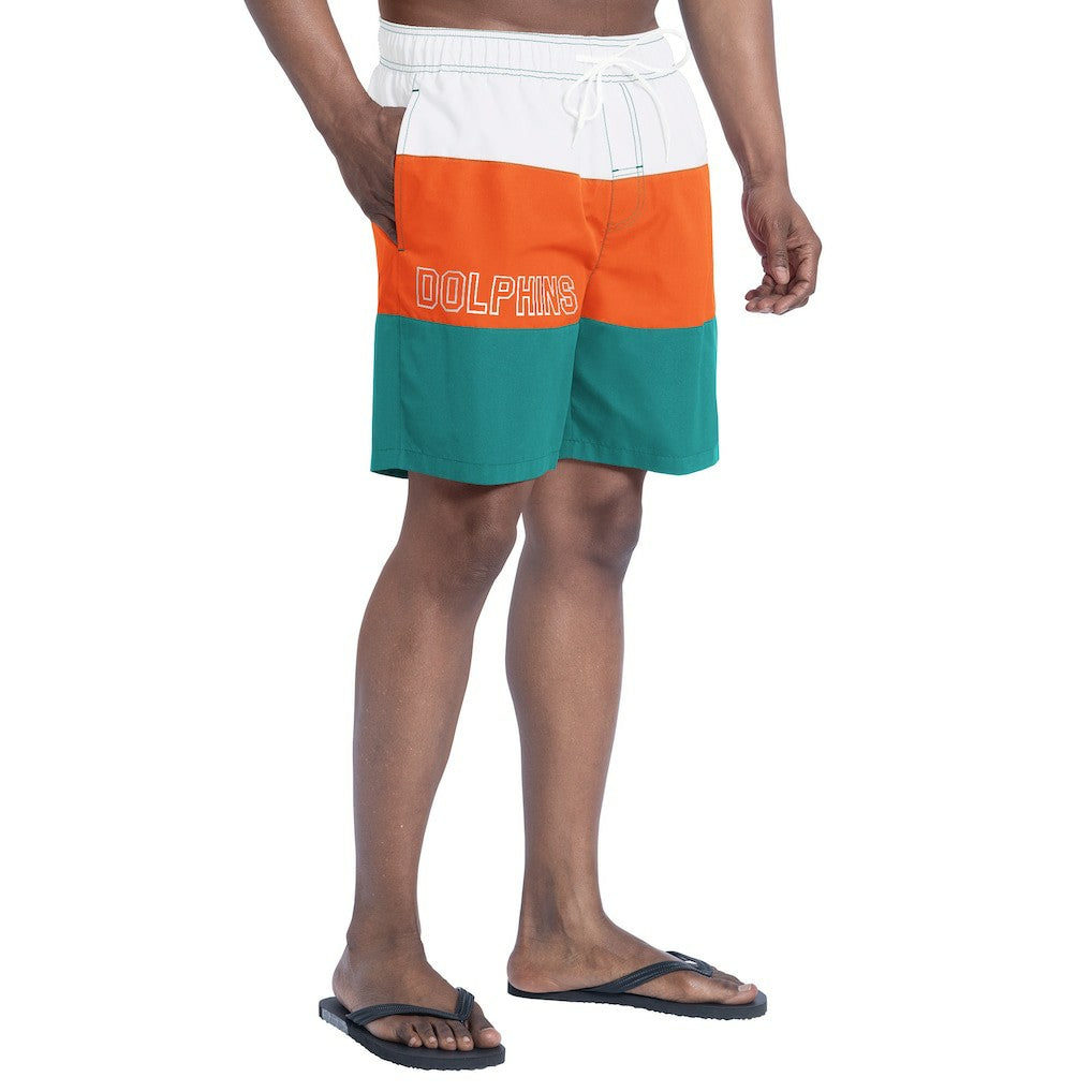 Miami Dolphins G-III Sports by Carl Banks Sunrise Volley Swim Shorts Aqua/Orange | NFL