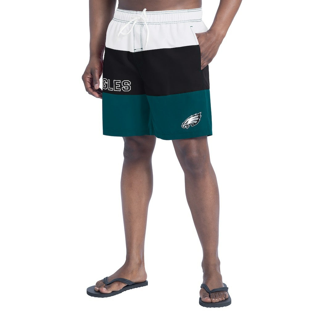 Philadelphia Eagles G-III Sports by Carl Banks Sunrise Volley Swim Shorts Midnight Green/Black | NFL