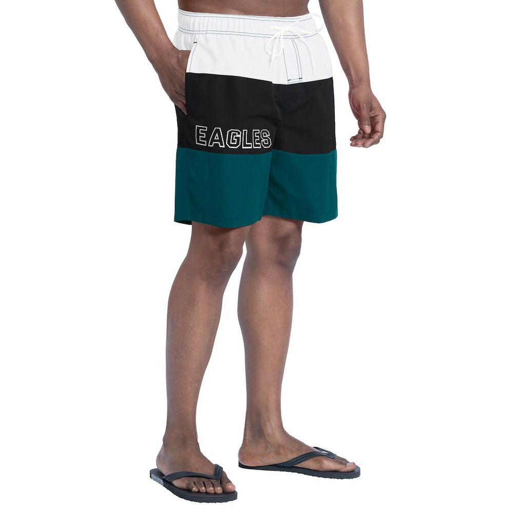 Philadelphia Eagles G-III Sports by Carl Banks Sunrise Volley Swim Shorts Midnight Green/Black | NFL
