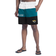 Jacksonville Jaguars G-III Sports by Carl Banks Sunrise Volley Swim Shorts Black/Teal | NFL