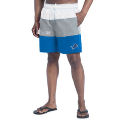 Detroit Lions G-III Sports by Carl Banks Sunrise Volley Swim Shorts Blue/Silver | NFL