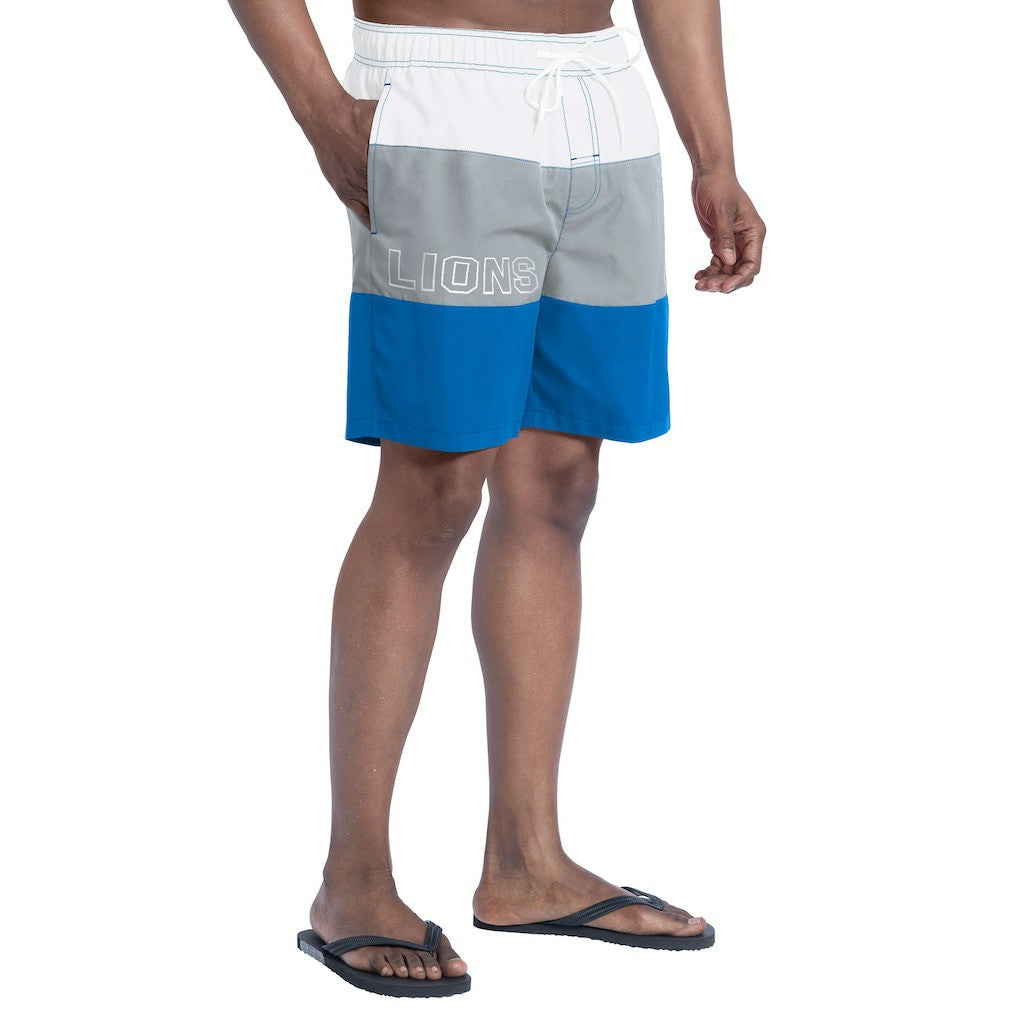 Detroit Lions G-III Sports by Carl Banks Sunrise Volley Swim Shorts Blue/Silver | NFL