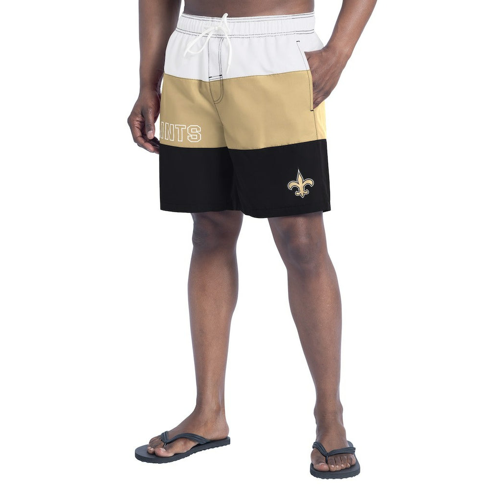 New Orleans Saints G-III Sports by Carl Banks Sunrise Volley Swim Shorts Black/Gold | NFL