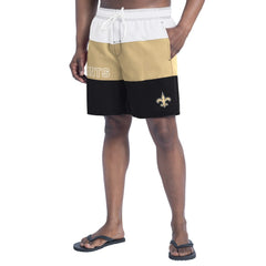 New Orleans Saints G-III Sports by Carl Banks Sunrise Volley Swim Shorts Black/Gold | NFL