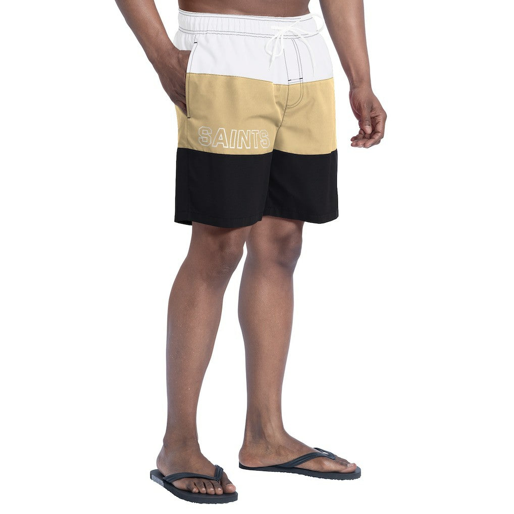 New Orleans Saints G-III Sports by Carl Banks Sunrise Volley Swim Shorts Black/Gold | NFL