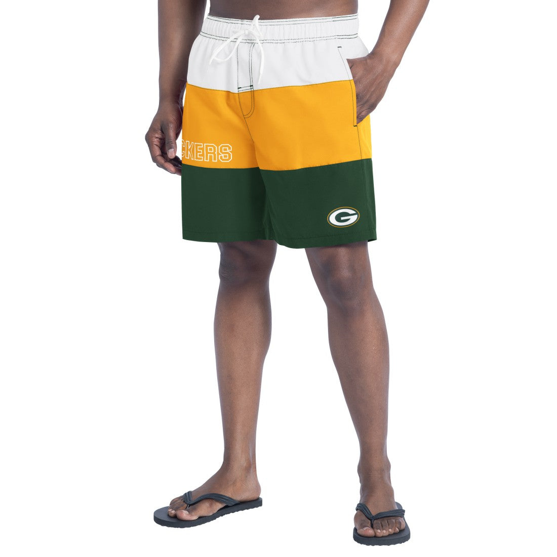 Green Bay Packers G-III Sports by Carl Banks Sunrise Volley Swim Shorts Green/Gold | NFL