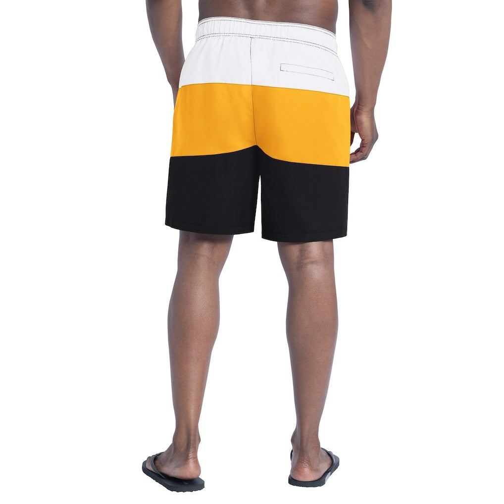 Pittsburgh Steelers G-III Sports by Carl Banks Sunrise Volley Swim Shorts Black/Gold | NFL