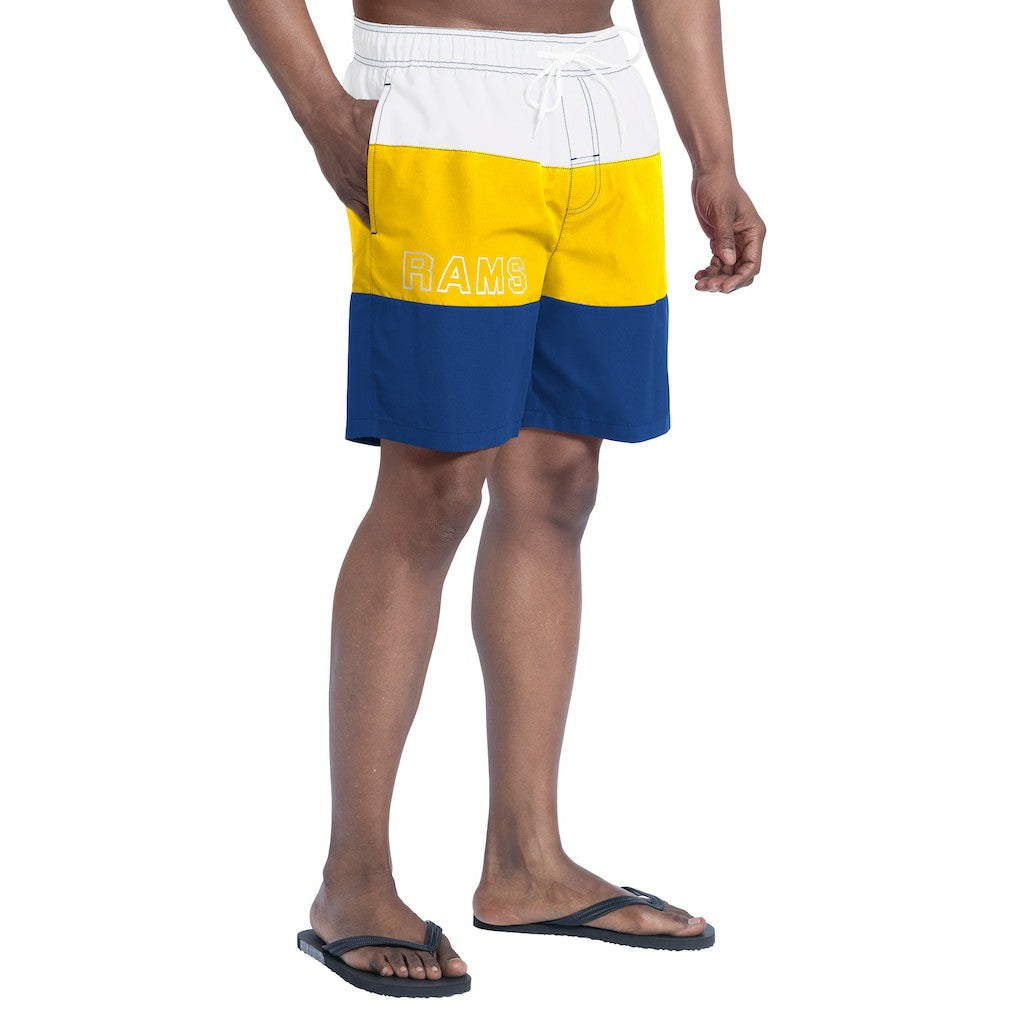 Los Angeles Rams G-III Sports by Carl Banks Sunrise Volley Swim Shorts Royal/Gold | NFL