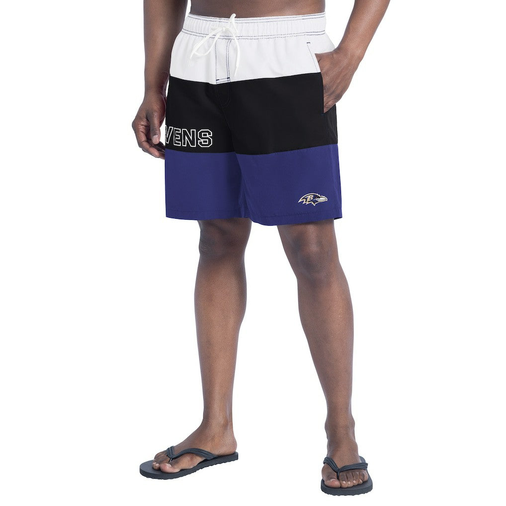 Baltimore Ravens G-III Sports by Carl Banks Sunrise Volley Swim Shorts Purple/Black | NFL