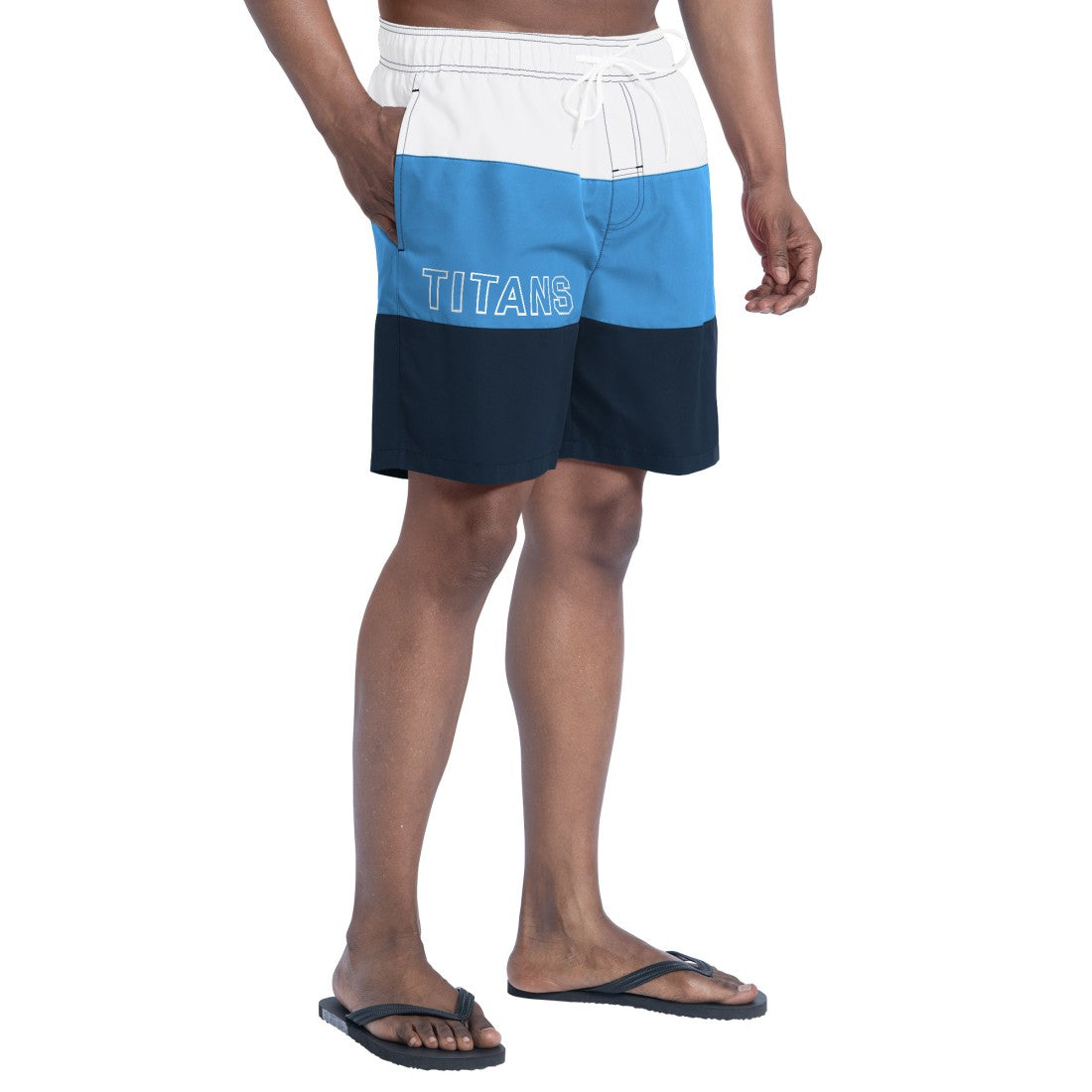 Tennessee Titans G-III Sports by Carl Banks Sunrise Volley Swim Shorts Navy/Light Blue | NFL