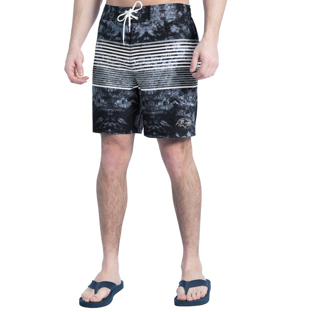 Baltimore Ravens G-III Sports by Carl Banks Horizon Volley Swim Shorts Black/Gray | NFL