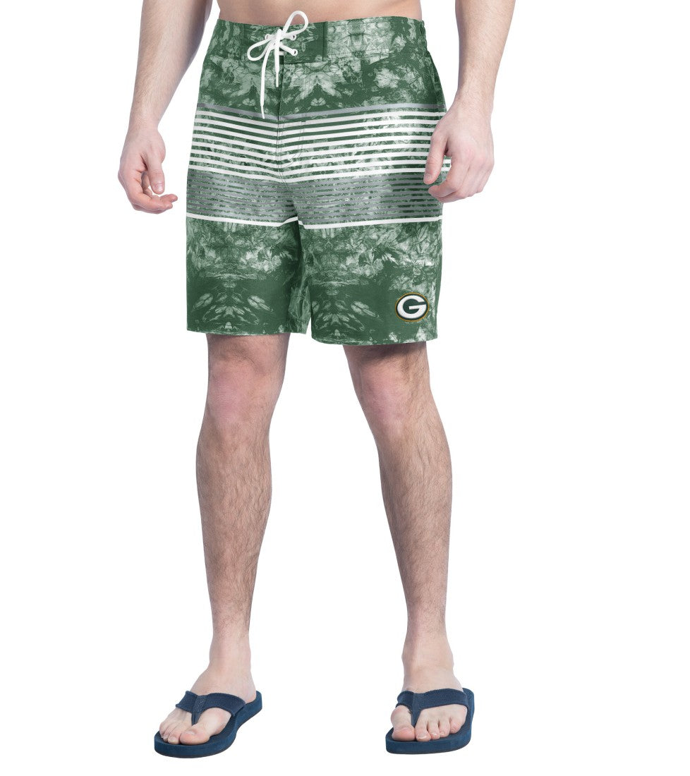 Green Bay Packers G-III Sports by Carl Banks Horizon Volley Swim Shorts Green/Gray | NFL
