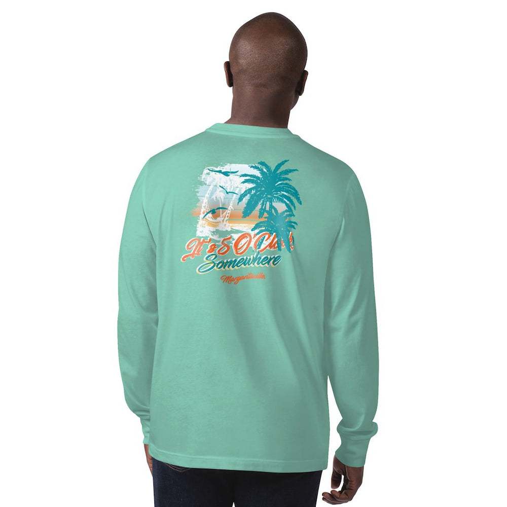 Miami Dolphins Margaritaville It's Five O'Clock Somewhere Long Sleeve T-Shirt Mint | NFL