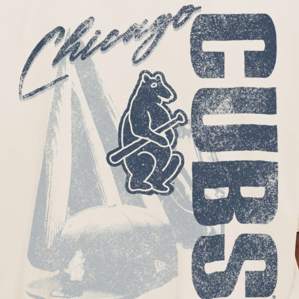 Chicago Cubs New Era Cooperstown Collection Oversized Throwback Distressed T-Shirt - MLB