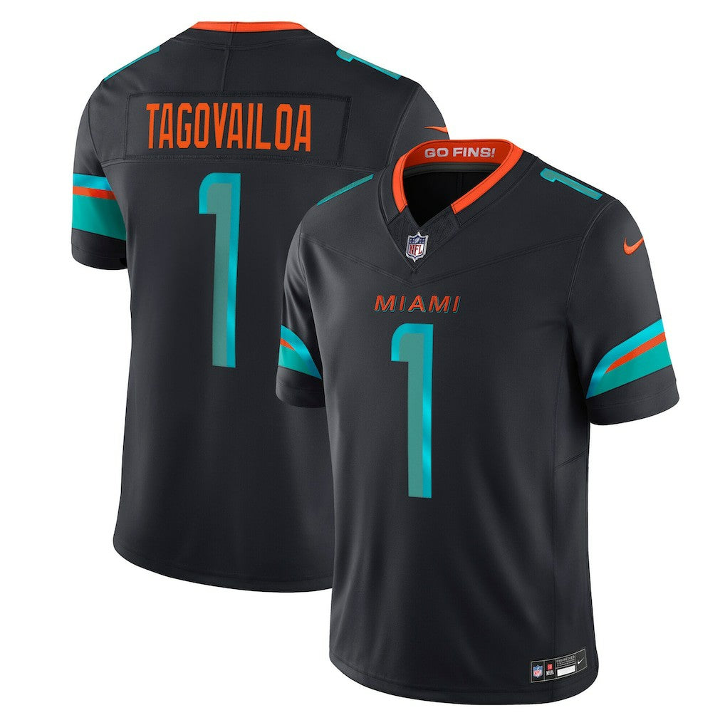 Tua Tagovailoa Miami Dolphins 2025 Rivalries Collection Limited Jersey Pitch Blue | Nike for Sale