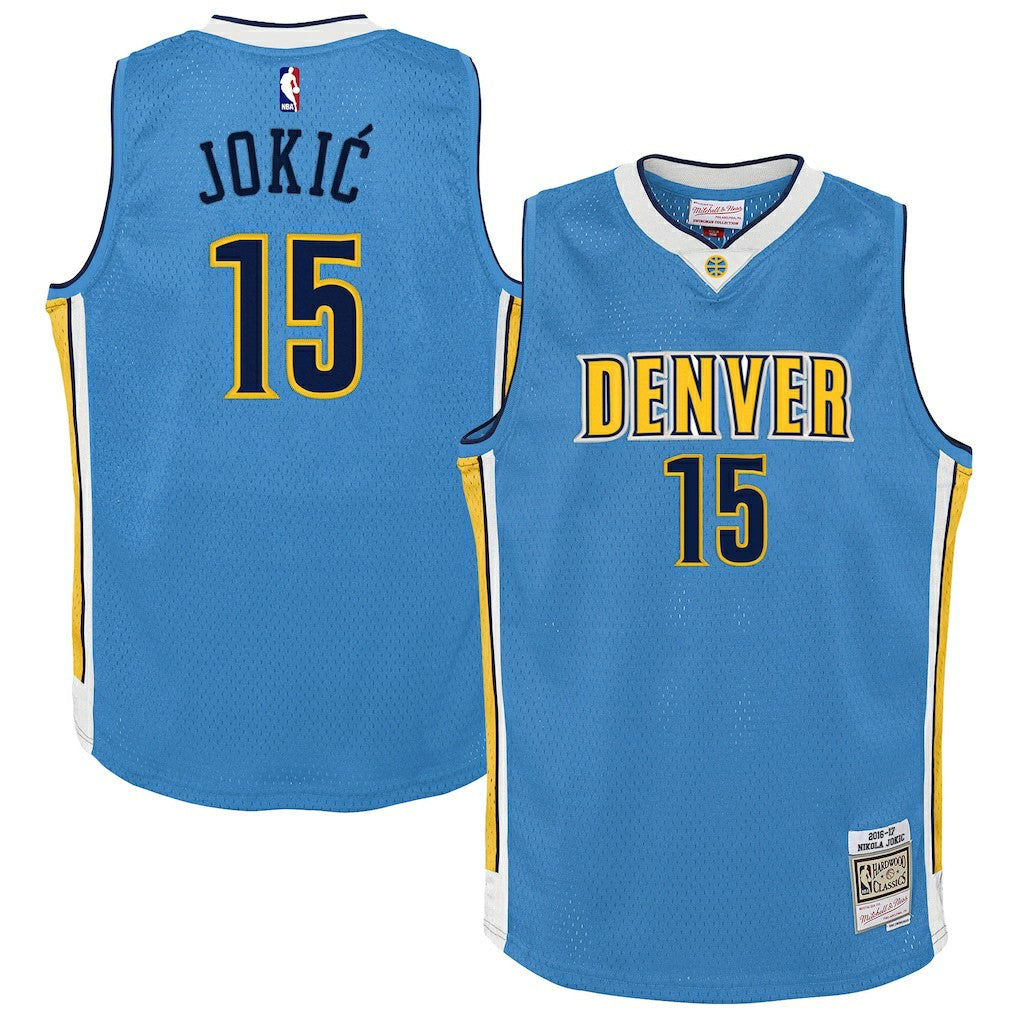 Nikola Jokic Denver Nuggets Youth 2016/17 Hardwood Classics Swingman Jersey Light Blue - NBA