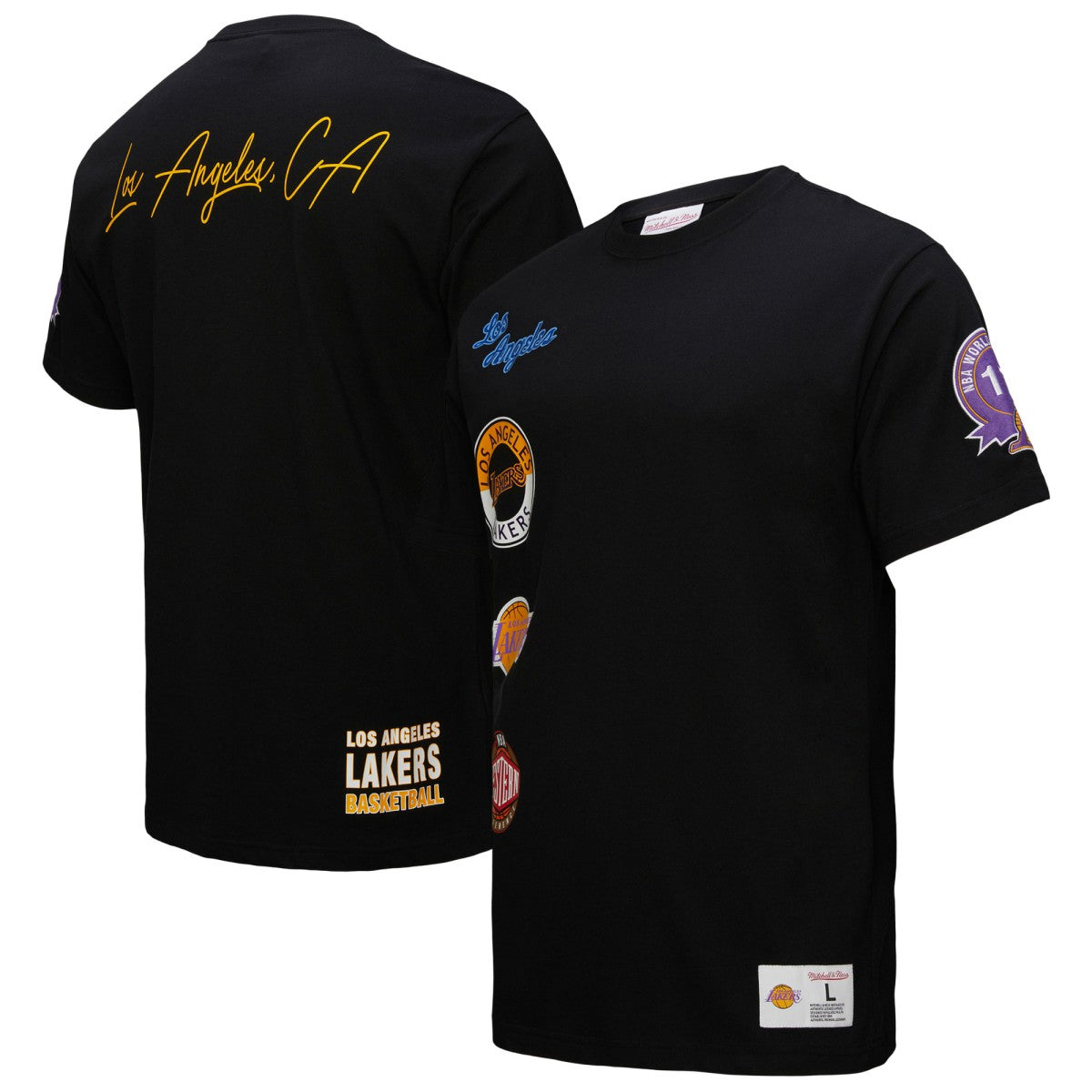 Los Angeles Lakers Black Out Collection Vintage Premium T-Shirt Black - NBA