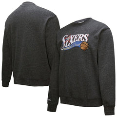 Philadelphia 76ers Hardwood Classics Blackout Collection Snow Washed Pullover Sweatshirt Black - NBA