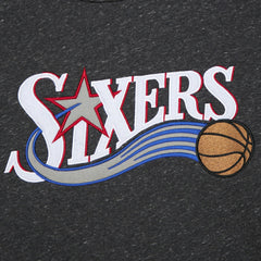 Philadelphia 76ers Hardwood Classics Blackout Collection Snow Washed Pullover Sweatshirt Black - NBA