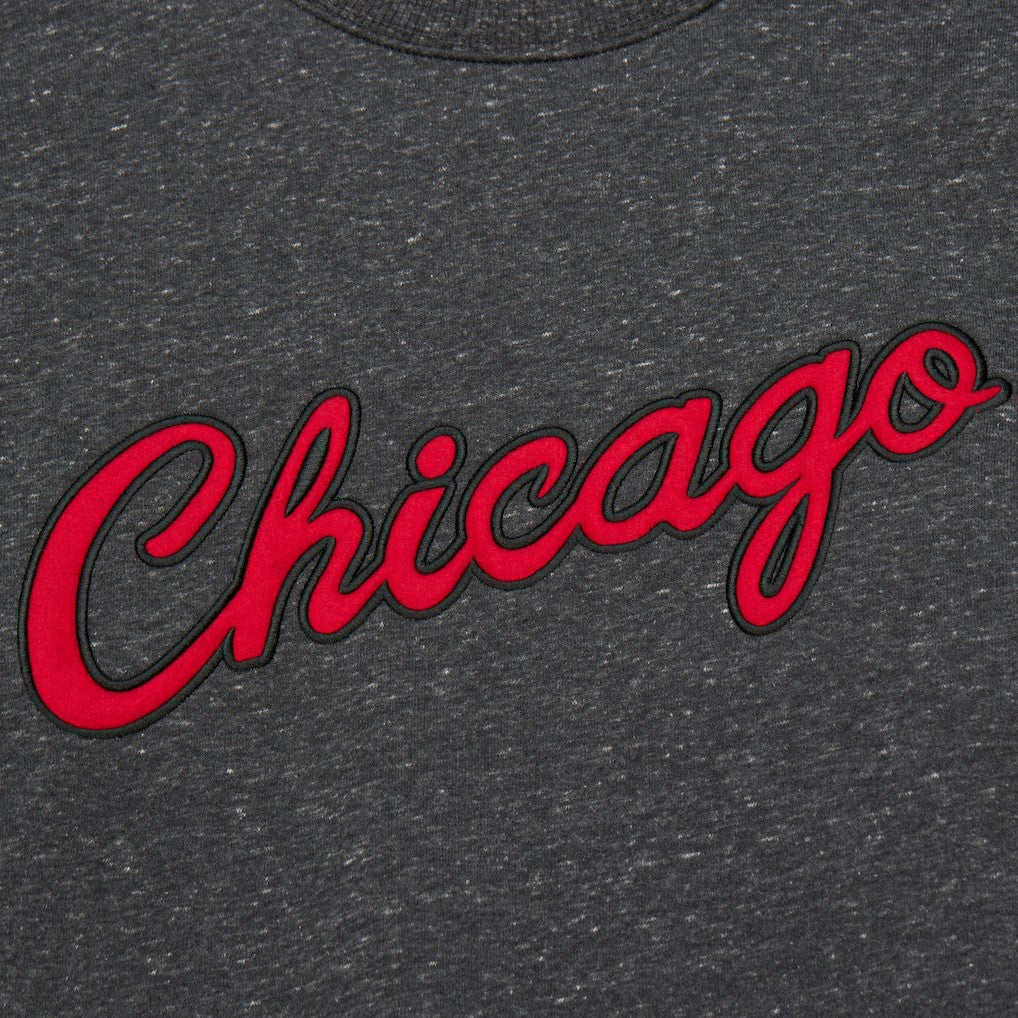 Chicago Bulls Hardwood Classics Blackout Collection Snow Washed Pullover Sweatshirt Black - NBA