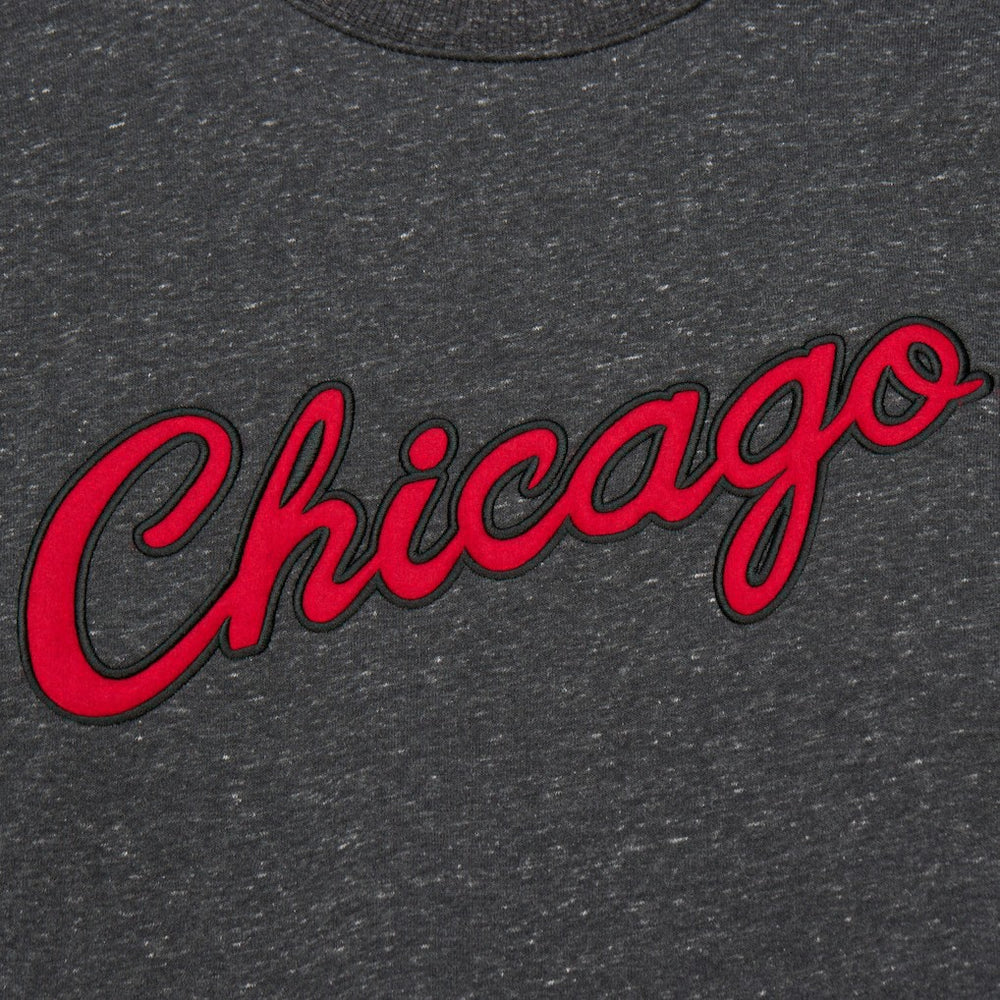 Chicago Bulls Hardwood Classics Blackout Collection Snow Washed Pullover Sweatshirt Black - NBA