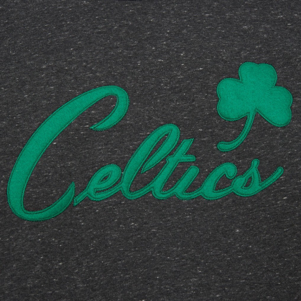Boston Celtics Hardwood Classics Blackout Collection Snow Washed Pullover Sweatshirt Black - NBA