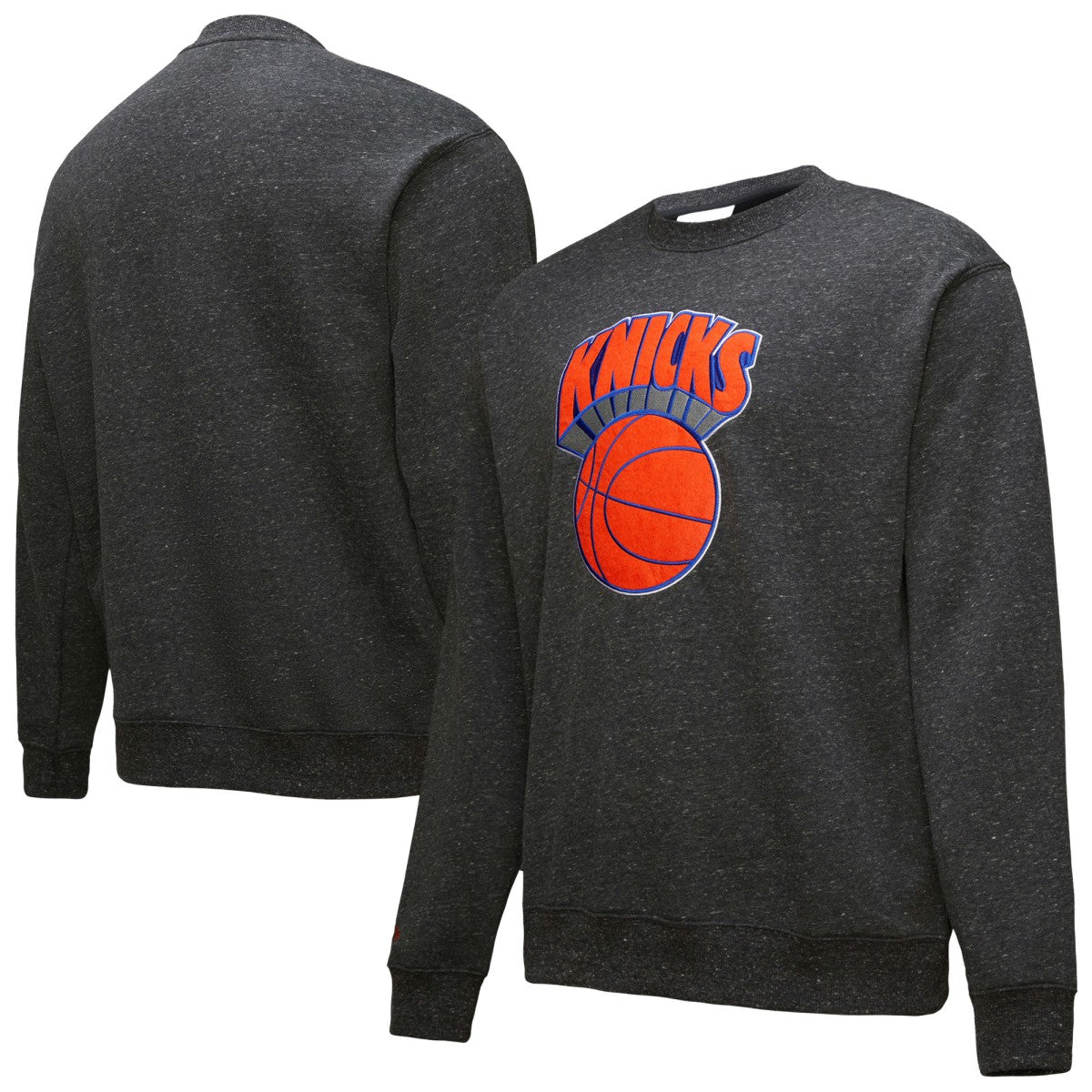 New York Knicks Hardwood Classics Blackout Collection Snow Washed Pullover Sweatshirt Black - NBA