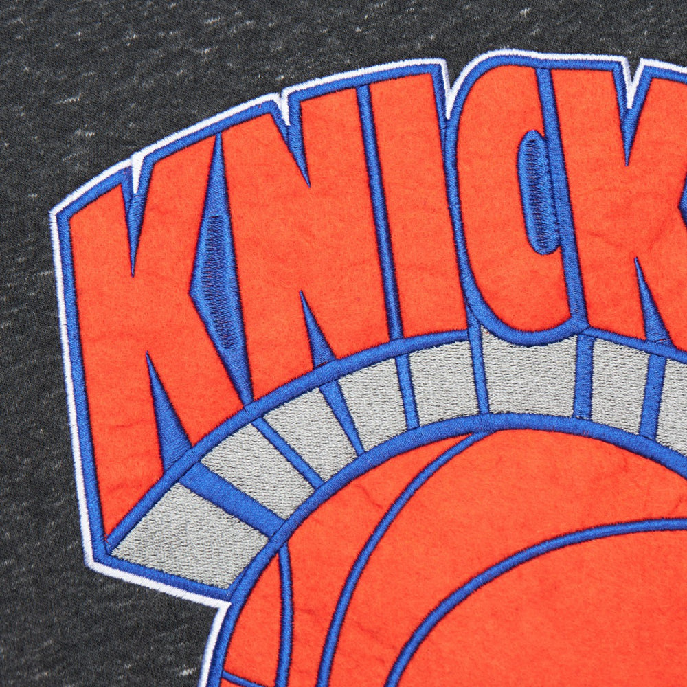 New York Knicks Hardwood Classics Blackout Collection Snow Washed Pullover Sweatshirt Black - NBA