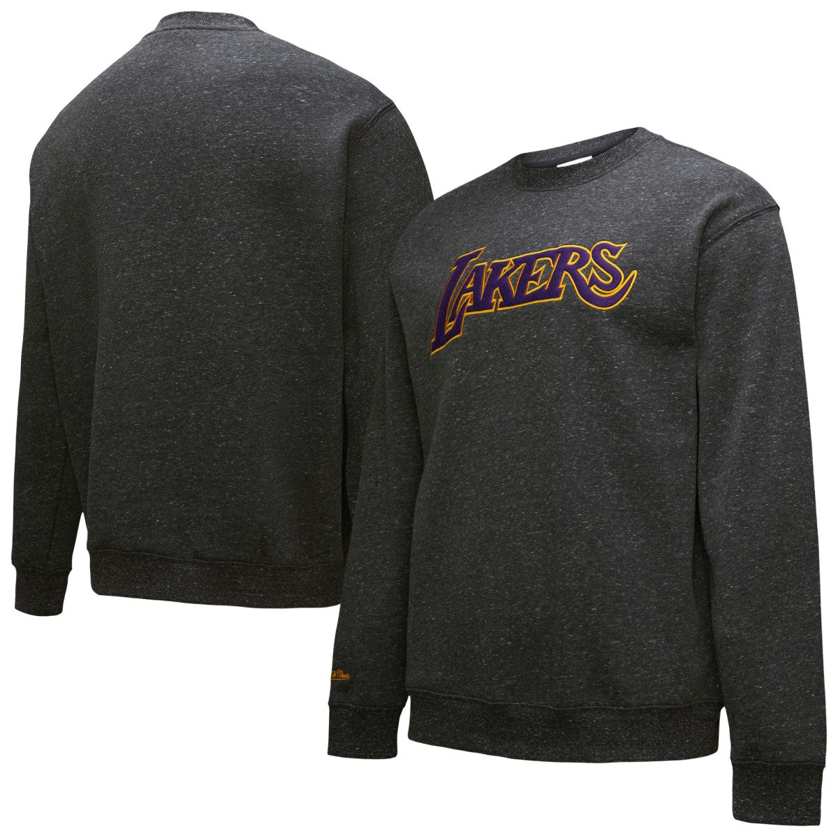 Los Angeles Lakers Black Out Collection Snow Washed Vintage Logo Pullover Sweatshirt Black - NBA