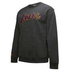 Los Angeles Lakers Black Out Collection Snow Washed Vintage Logo Pullover Sweatshirt Black - NBA