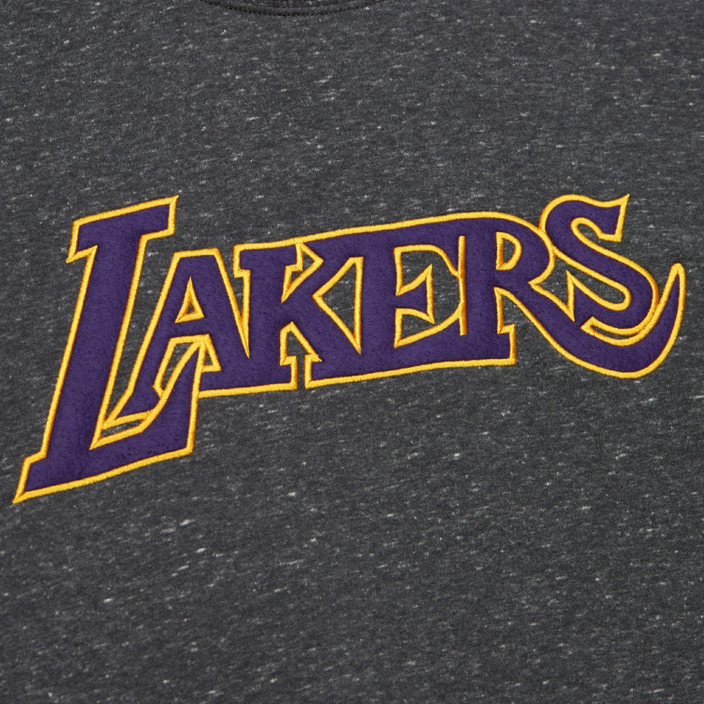 Los Angeles Lakers Black Out Collection Snow Washed Vintage Logo Pullover Sweatshirt Black - NBA